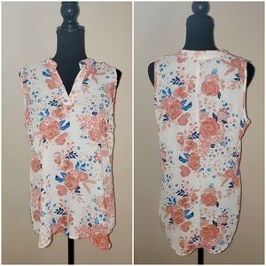 4/$30🌟Rue21 White Floral Sleeveless Shirt